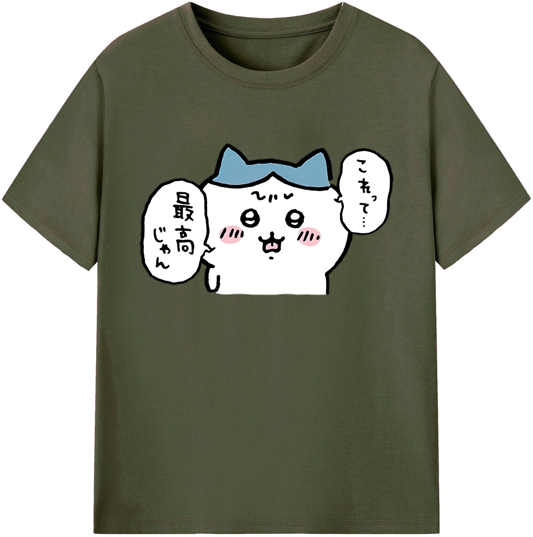 （画像用） ちいかわ ハチワレ Chii-kawa hachiware 綿100％ メンズ半袖Tシャツ｜肌触りやわらか＆通気性